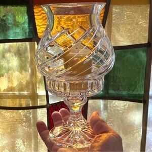 Vintage Crystal Hurricane Candle Holder /Fairy Lamps Hurricanes